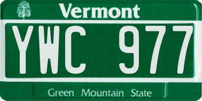 VT license plate YWC977