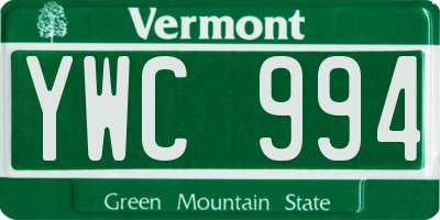VT license plate YWC994