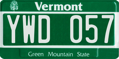 VT license plate YWD057