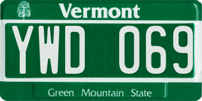 VT license plate YWD069