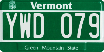 VT license plate YWD079