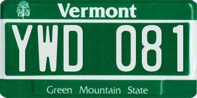VT license plate YWD081