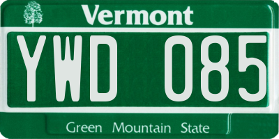 VT license plate YWD085