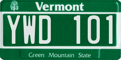 VT license plate YWD101