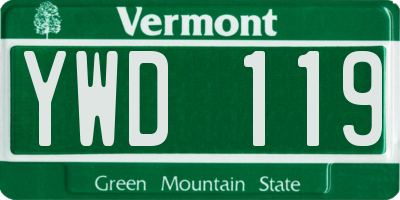 VT license plate YWD119