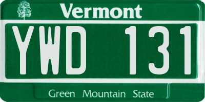 VT license plate YWD131