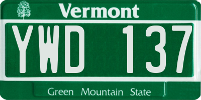 VT license plate YWD137