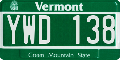 VT license plate YWD138