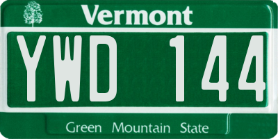 VT license plate YWD144