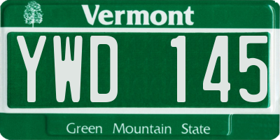 VT license plate YWD145