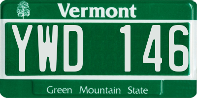 VT license plate YWD146