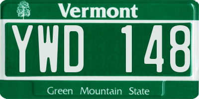 VT license plate YWD148