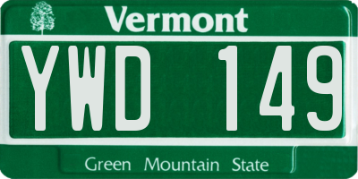 VT license plate YWD149