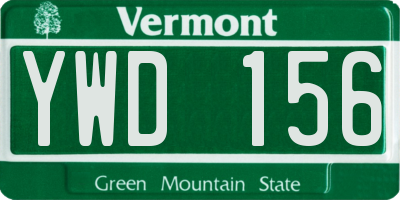 VT license plate YWD156