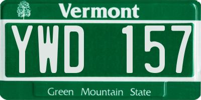 VT license plate YWD157