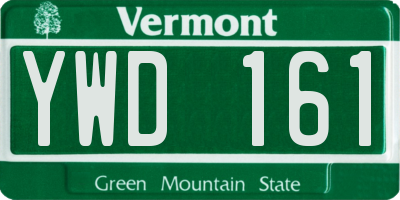 VT license plate YWD161