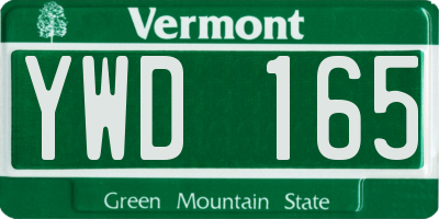 VT license plate YWD165