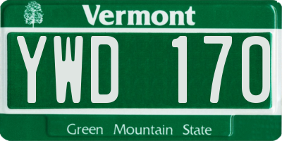 VT license plate YWD170