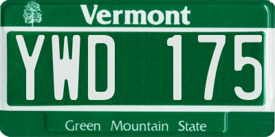 VT license plate YWD175