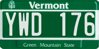 VT license plate YWD176