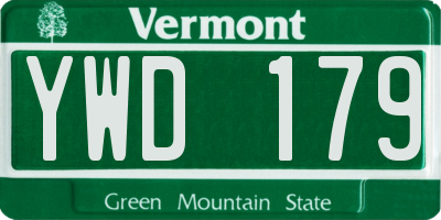 VT license plate YWD179