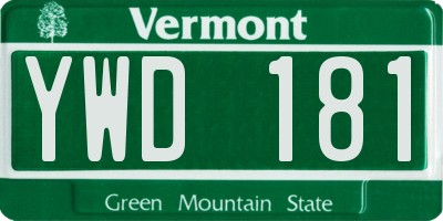 VT license plate YWD181