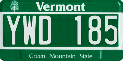 VT license plate YWD185