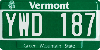 VT license plate YWD187