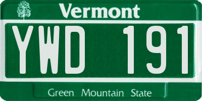 VT license plate YWD191