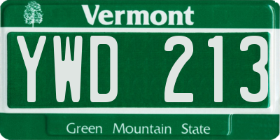VT license plate YWD213