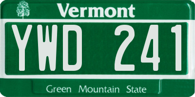 VT license plate YWD241