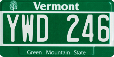 VT license plate YWD246