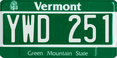 VT license plate YWD251