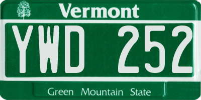 VT license plate YWD252