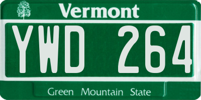 VT license plate YWD264