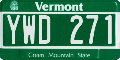 VT license plate YWD271