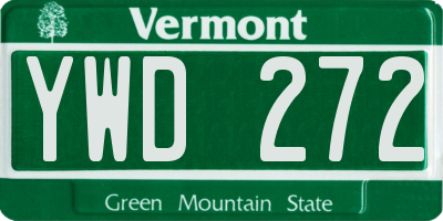 VT license plate YWD272
