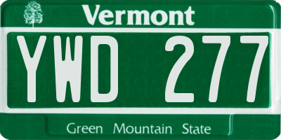 VT license plate YWD277