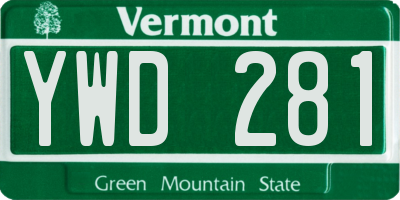 VT license plate YWD281