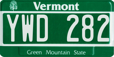 VT license plate YWD282