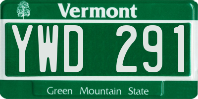 VT license plate YWD291
