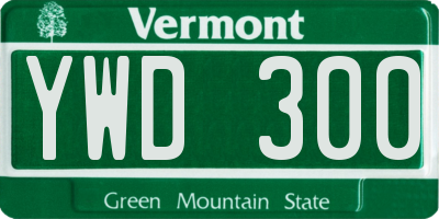 VT license plate YWD300