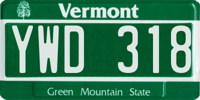 VT license plate YWD318