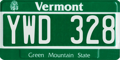 VT license plate YWD328