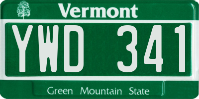 VT license plate YWD341