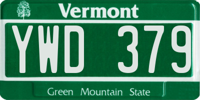 VT license plate YWD379