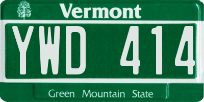 VT license plate YWD414