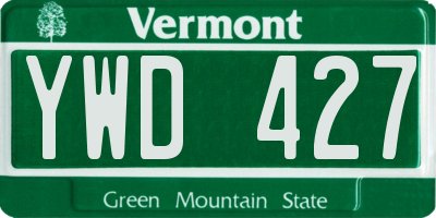 VT license plate YWD427