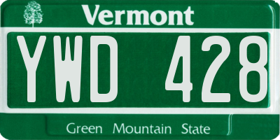 VT license plate YWD428