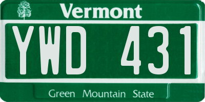 VT license plate YWD431